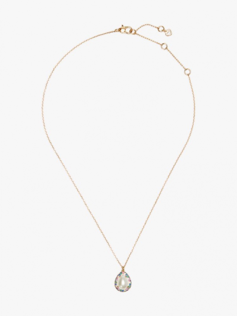 Kate Spade Brilliant Statements Pave Halo Mini Pendant Cream Multicolor | 5701283-PB