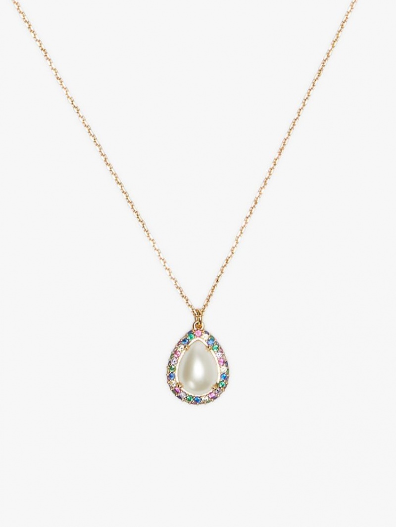 Kate Spade Brilliant Statements Pave Halo Mini Pendant Cream Multicolor | 5701283-PB