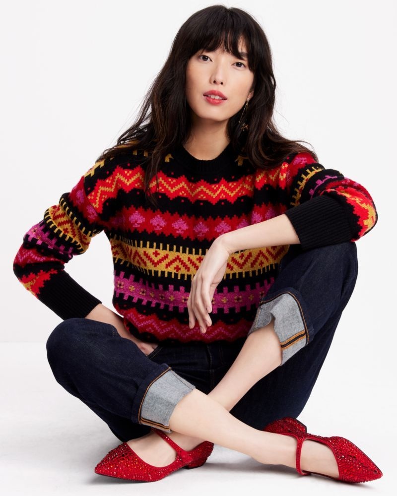 Kate Spade Carnival Fair Isle Sweater Red | 5034681-RH