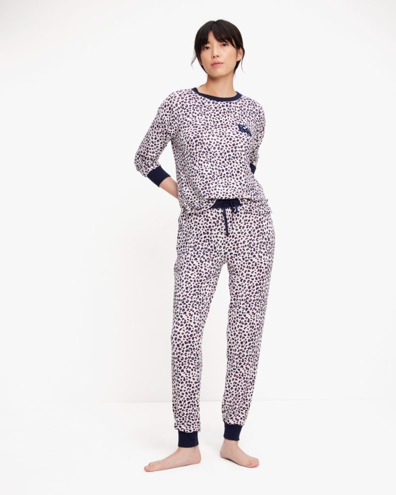 Kate Spade Crewneck PJ Set Leopard | 0312489-MI