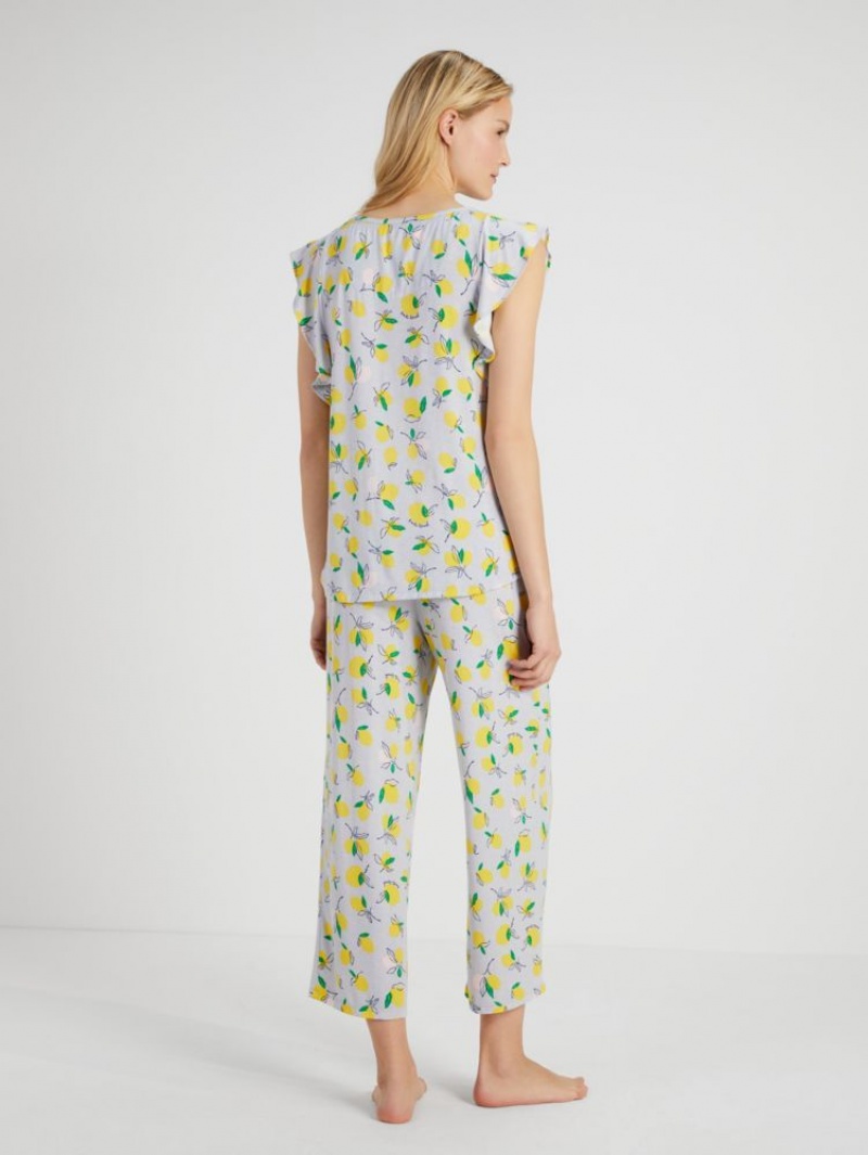 Kate Spade Crop PJ Set Lemon | 4165839-WH