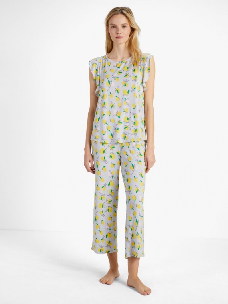 Kate Spade Crop PJ Set Lemon | 4165839-WH