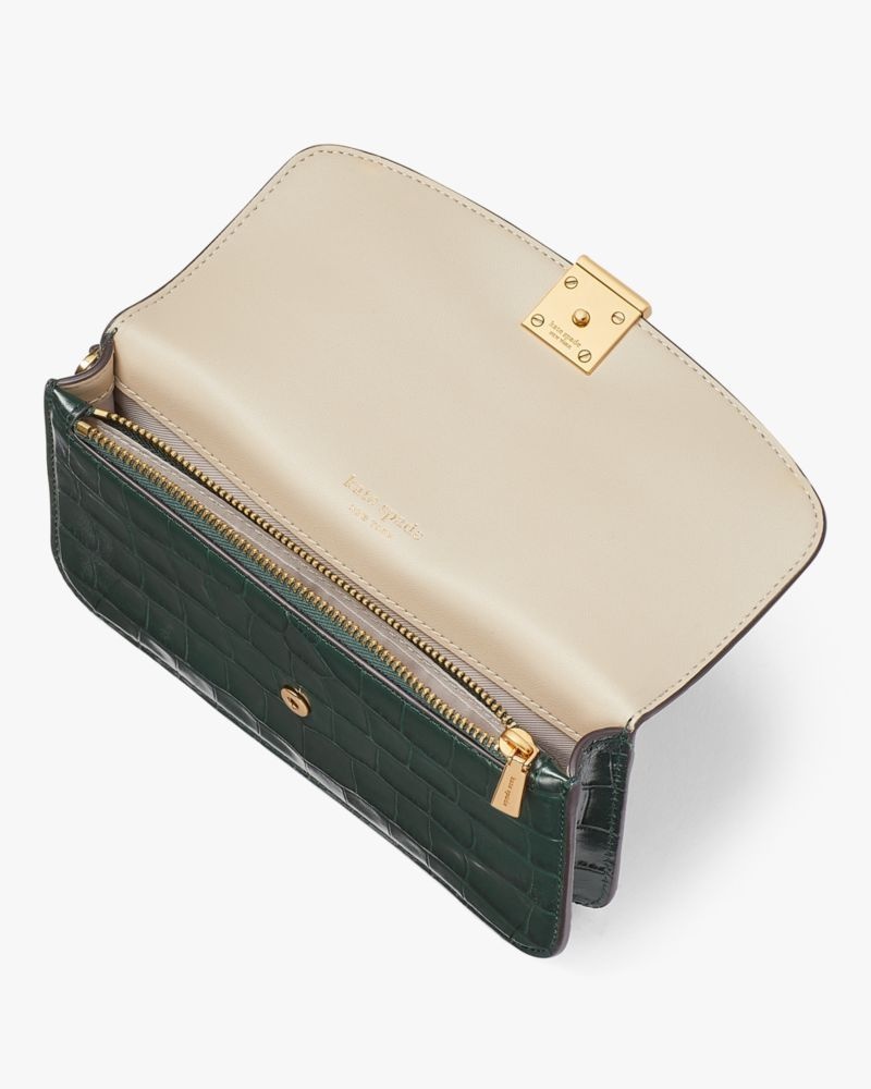 Kate Spade Dakota Croc-embossed Flap Wristlet Rock Garden | 3120695-EB