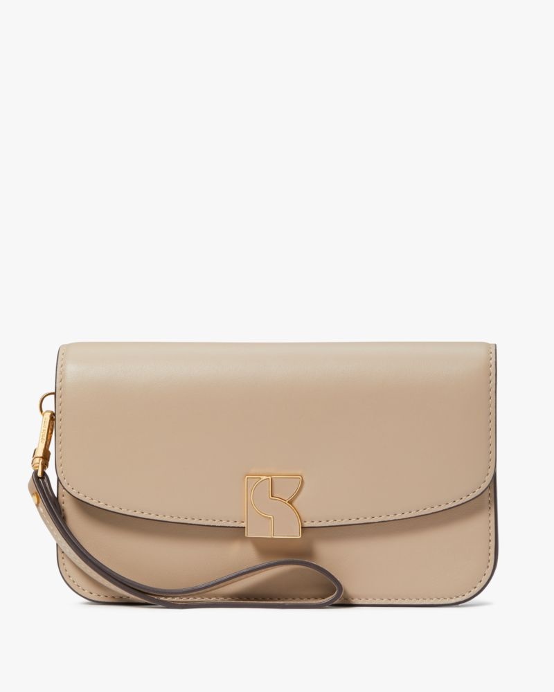 Kate Spade Dakota Flap Wristlet Grey Brown | 0239487-DV