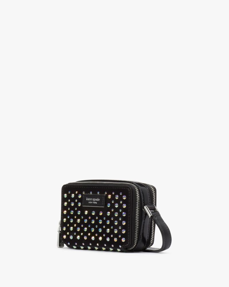 Kate Spade Double-zip Embellished Micro Crossbody Black | 4593678-CS