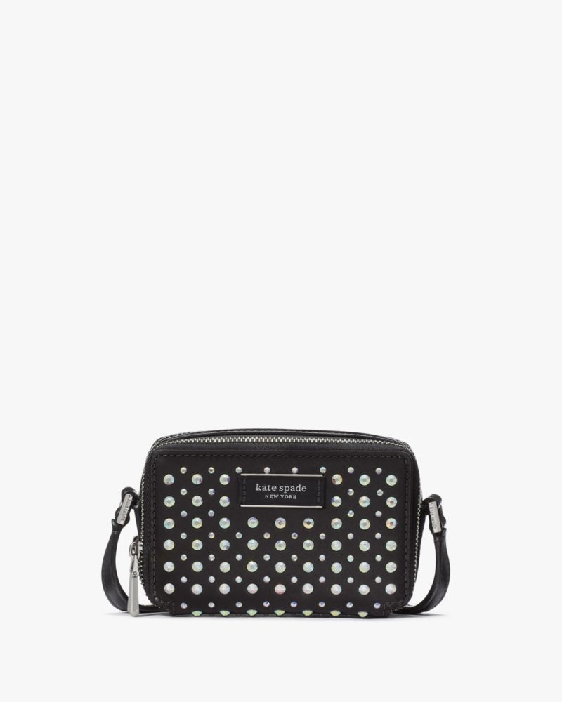 Kate Spade Double-zip Embellished Micro Crossbody Black | 4593678-CS