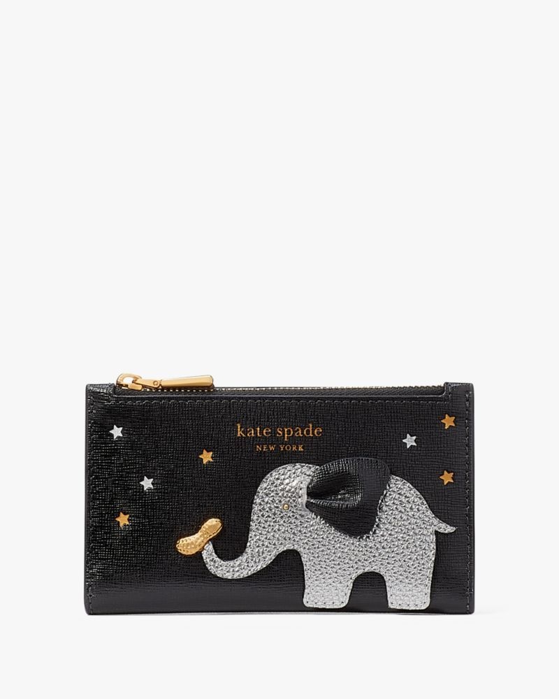 Kate Spade Ellie Embellished Small Slim Bifold Wallet Black Multicolor | 8154376-JQ