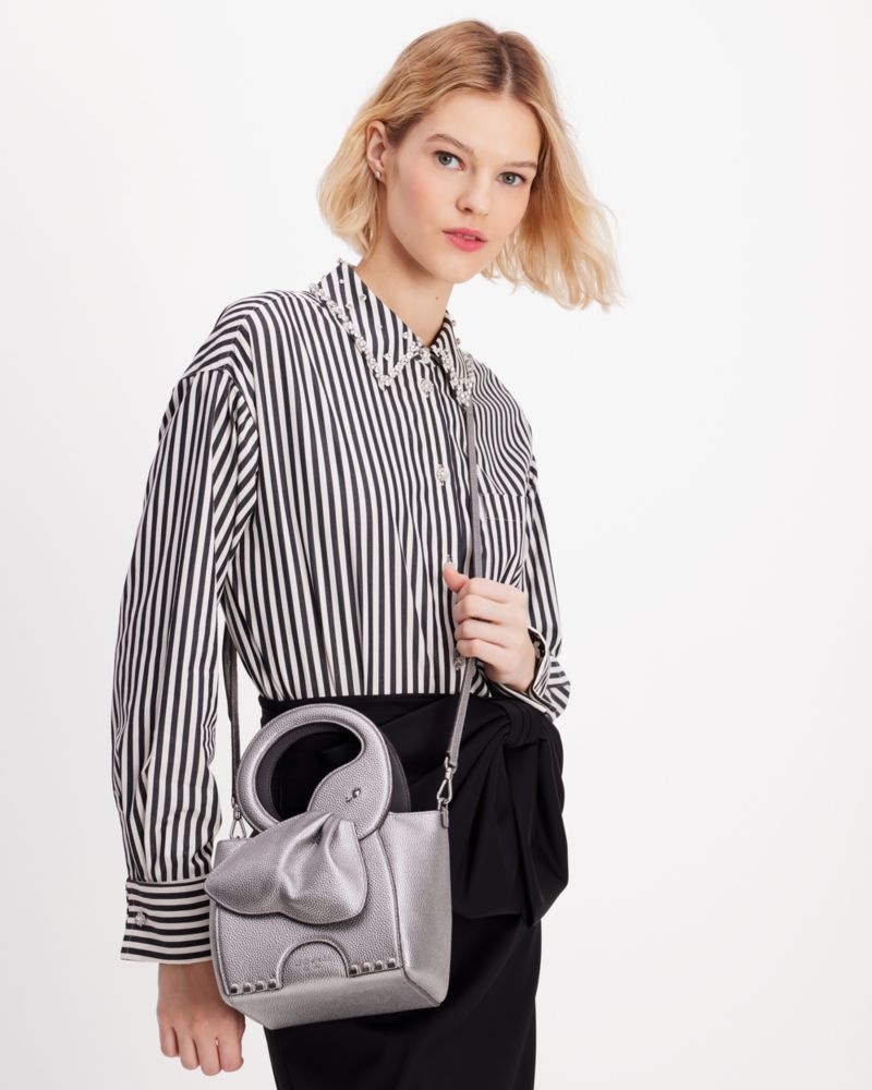 Kate Spade Ellie Metallic 3D Elephant Top-handle Bag Silver | 0475936-PQ