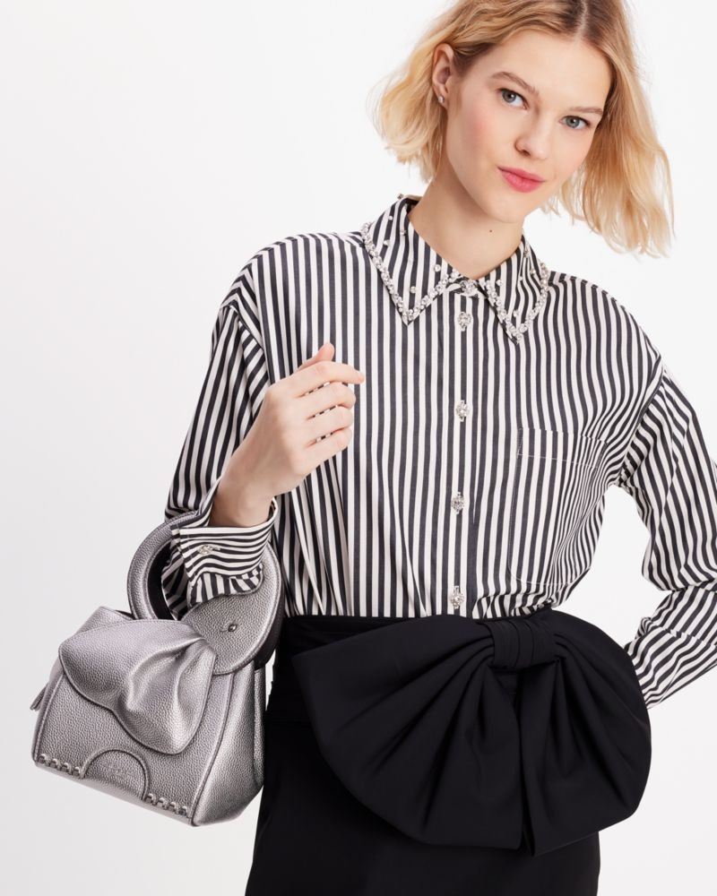 Kate Spade Ellie Metallic 3D Elephant Top-handle Bag Silver | 0475936-PQ