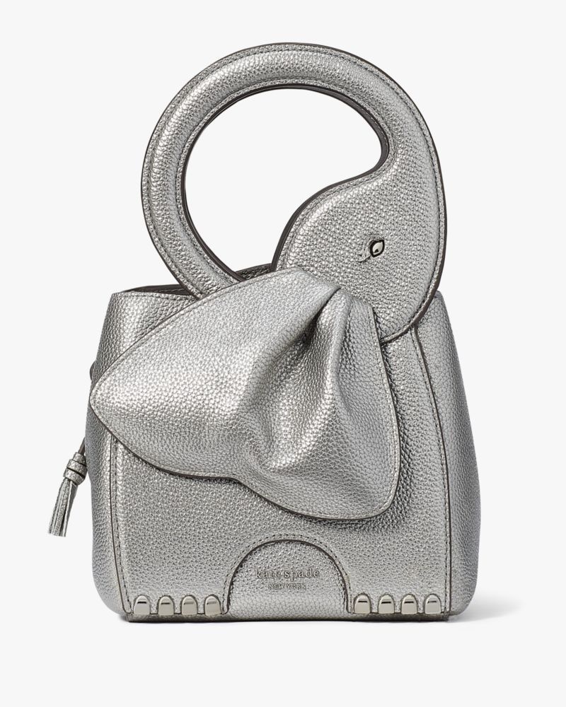 Kate Spade Ellie Metallic 3D Elephant Top-handle Bag Silver | 0475936-PQ