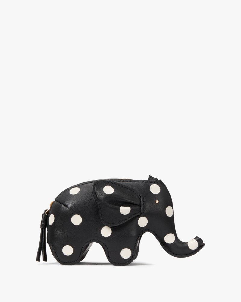 Kate Spade Ellie Polka Dot Elephant Coin Purse Black Multicolor | 3805679-ZR