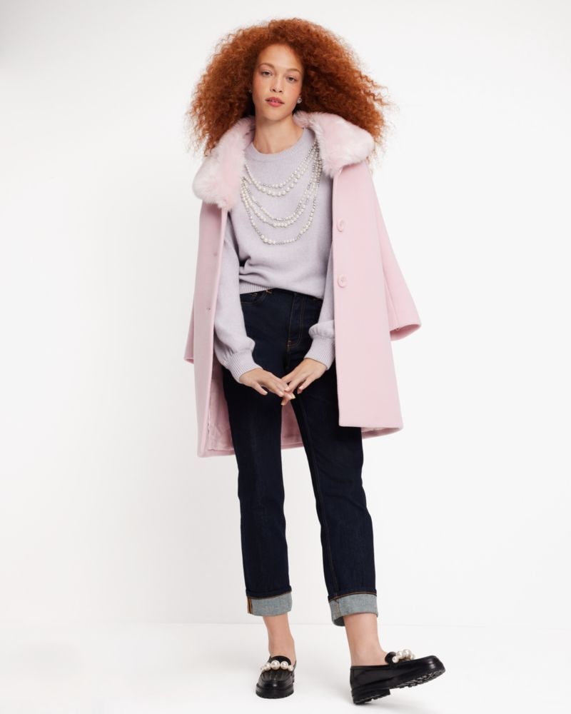 Kate Spade Embellished Necklace Sweater Grey | 6910837-VT