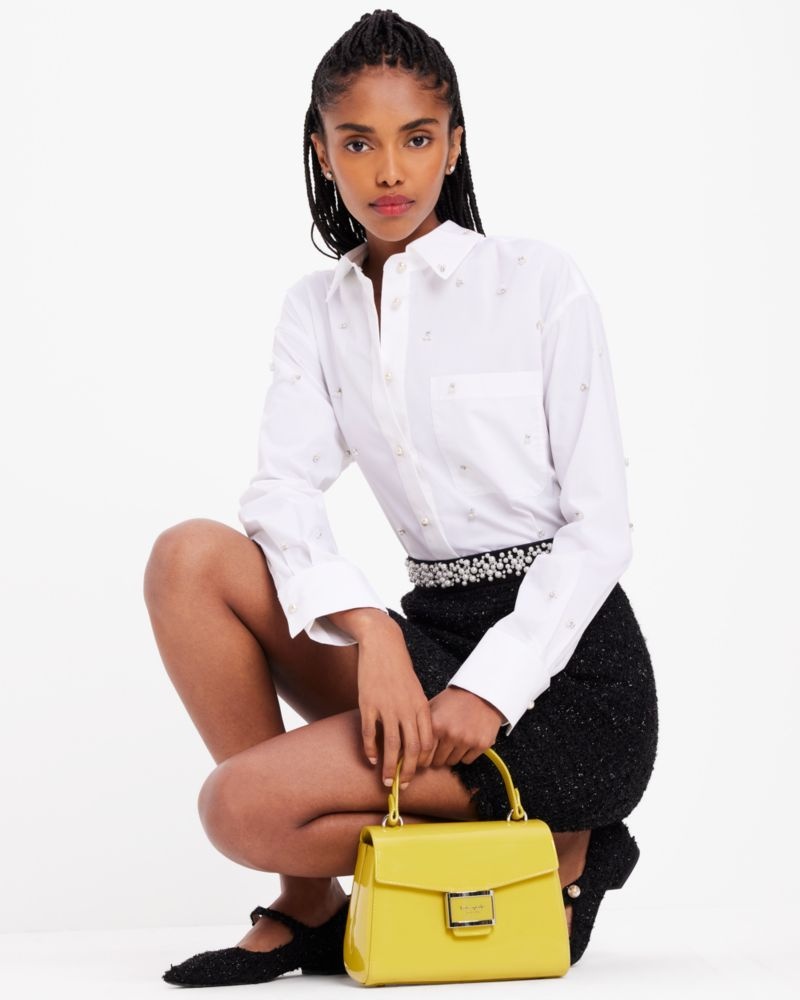 Kate Spade Embellished Poplin Shirt White | 5738201-YV