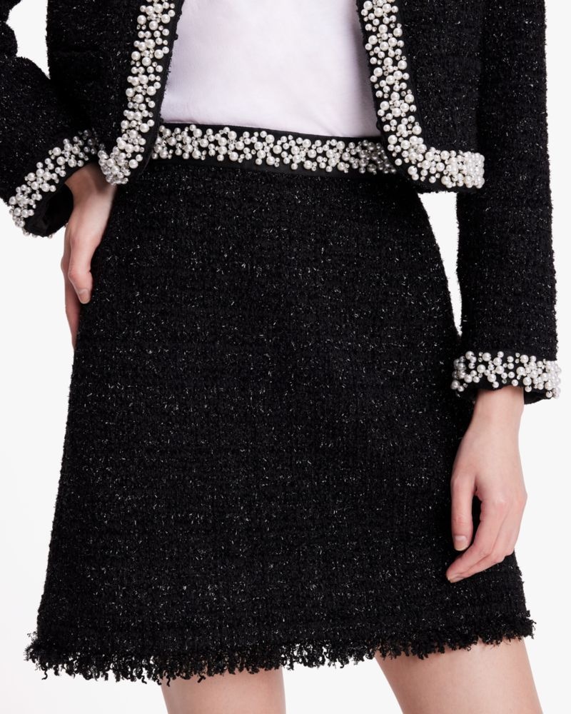 Kate Spade Embellished Tweed Skirt Black | 9715460-BI