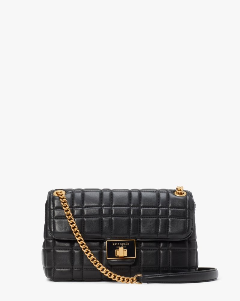 Kate Spade Evelyn Quilted Medium Convertible Shoulder Bag Black | 4236579-IC