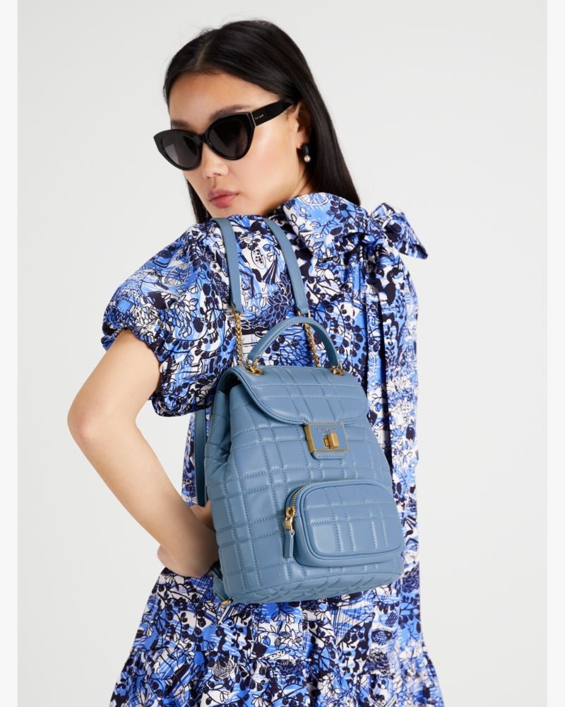 Kate Spade Evelyn Quilted Small Backpack Blue | 0953874-DQ