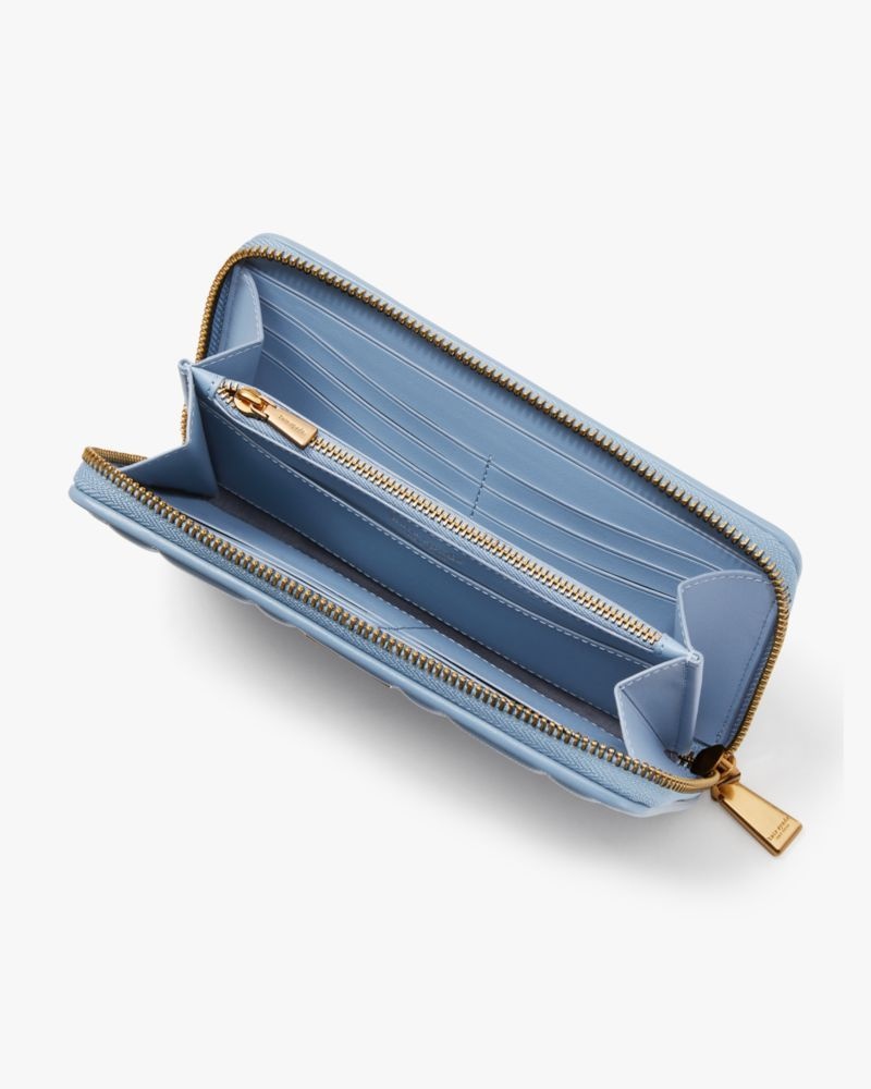 Kate Spade Evelyn Quilted Zip-around Continental Wallet Blue | 1690753-AY