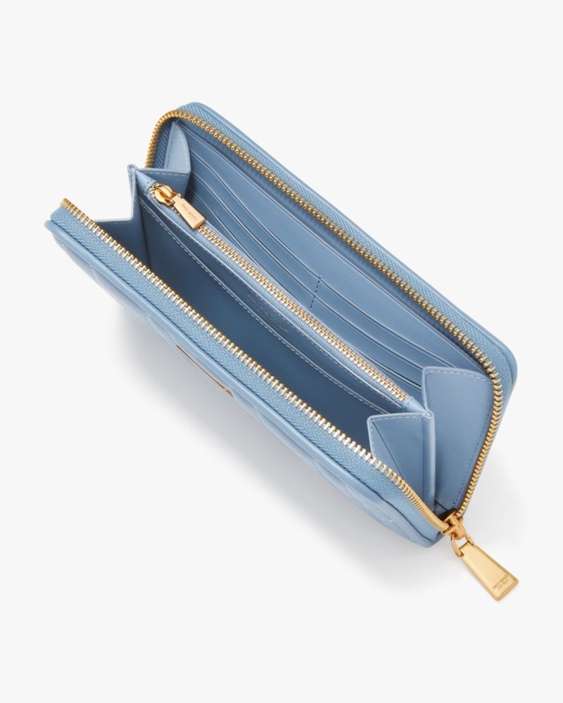 Kate Spade Evelyn Quilted Zip-around Continental Wallet Blue | 1690753-AY