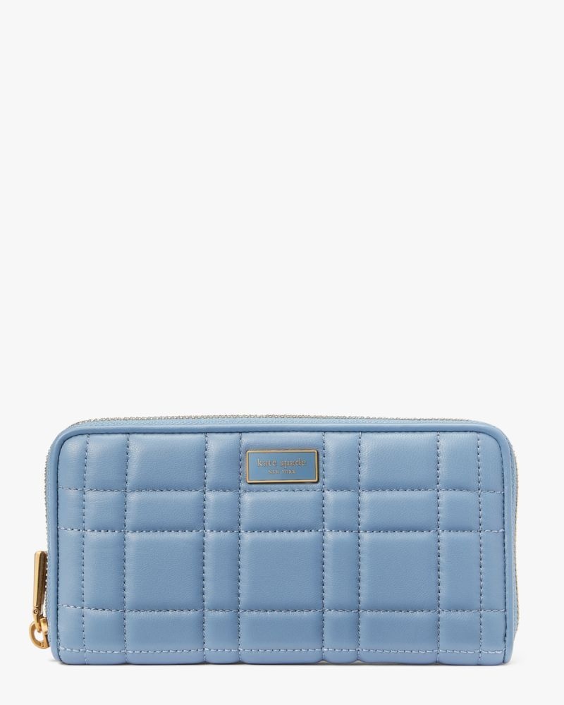 Kate Spade Evelyn Quilted Zip-around Continental Wallet Blue | 1690753-AY