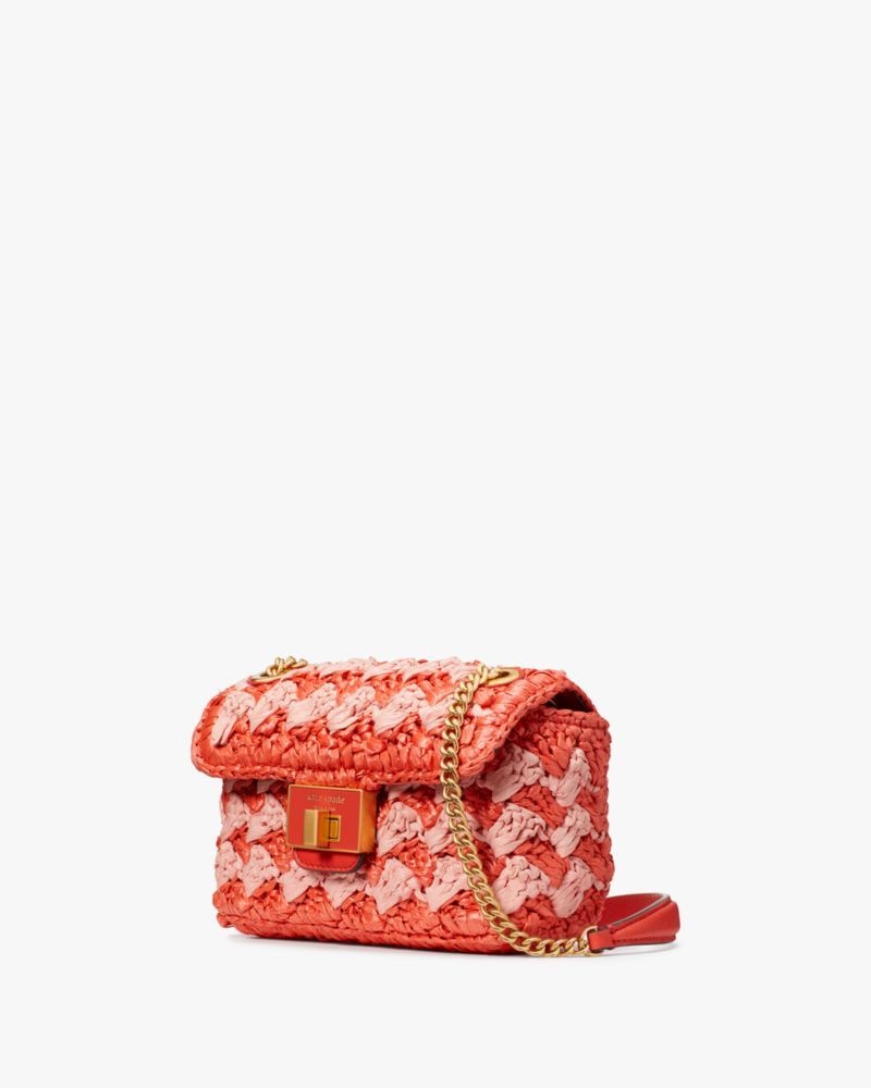 Kate Spade Evelyn Striped Crochet Raffia Small Shoulder Crossbody Multicolor | 8279165-MW