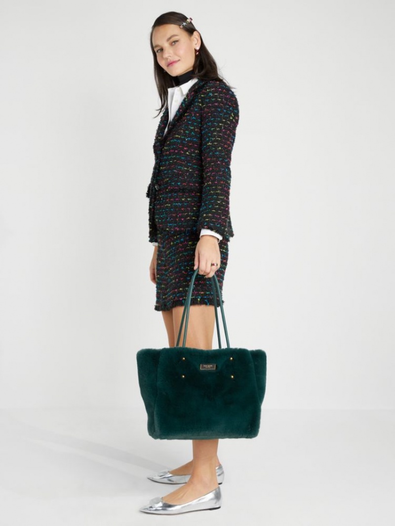 Kate Spade Everything Faux Fur Medium Tote Deep Green | 5692407-YE