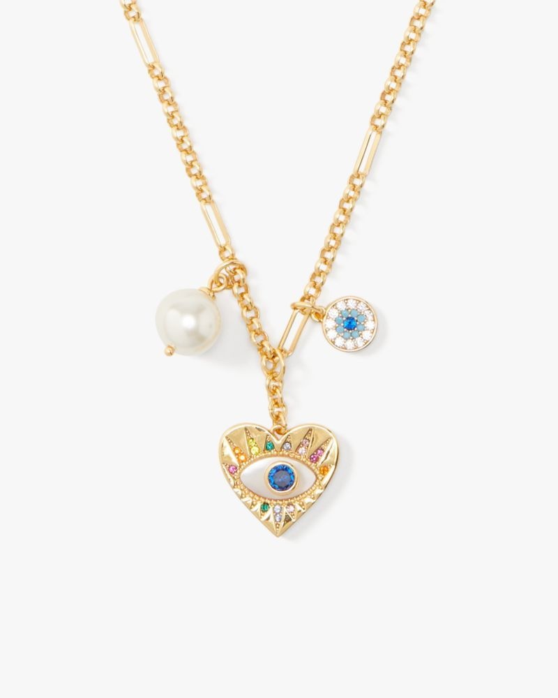 Kate Spade Evil Eye Cluster Pendant Cream Multicolor | 3675148-BW