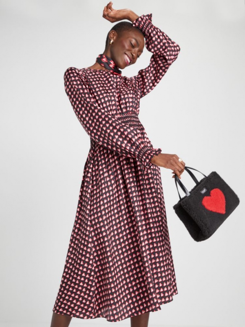 Kate Spade Fancy Hearts Waverly Dress Black Multicolor | 2854179-KX