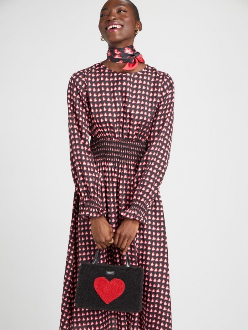 Kate Spade Fancy Hearts Waverly Dress Black Multicolor | 2854179-KX