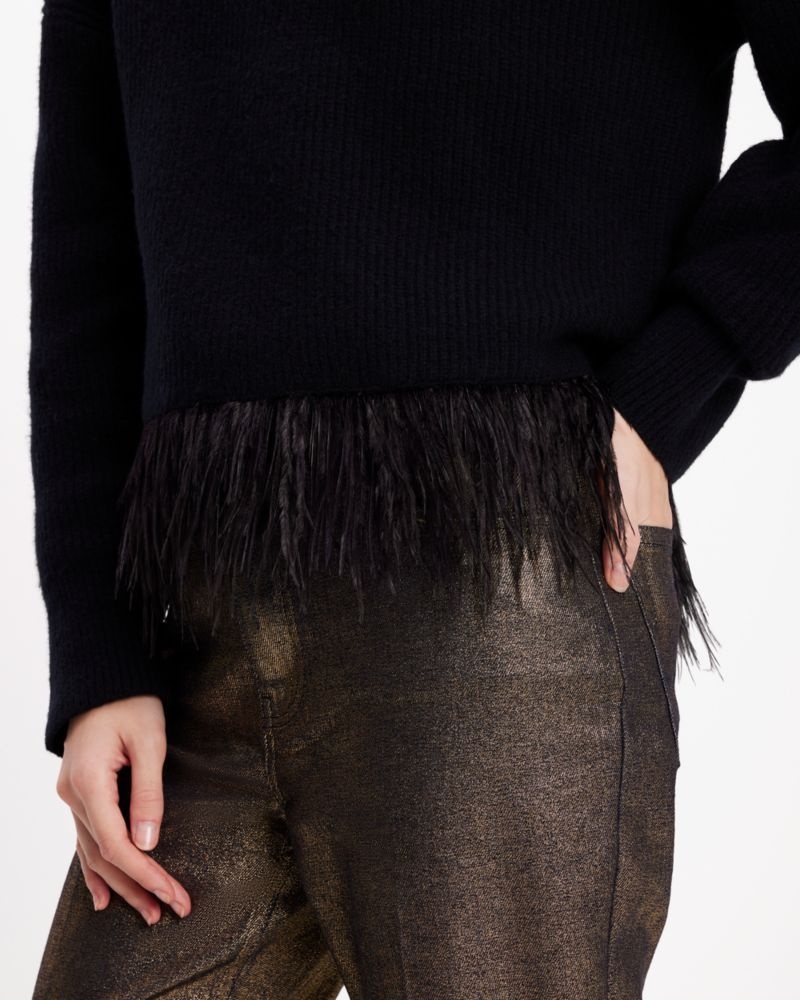 Kate Spade Feather Hem Sweater Black | 4708352-MT