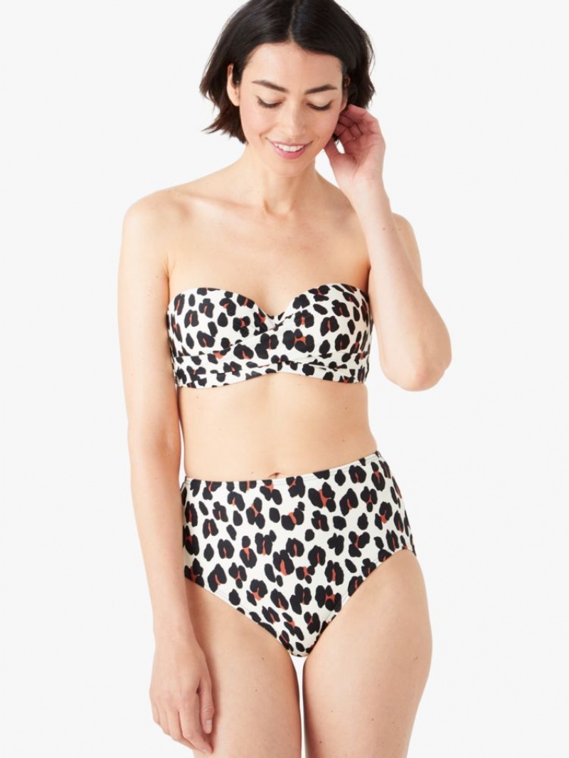 Kate Spade Fiji Feline High-waist Bikini Bottom Black | 2598613-MQ