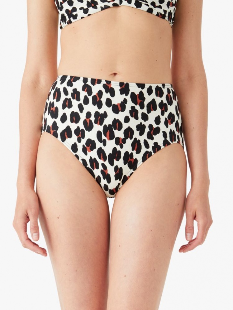Kate Spade Fiji Feline High-waist Bikini Bottom Black | 2598613-MQ