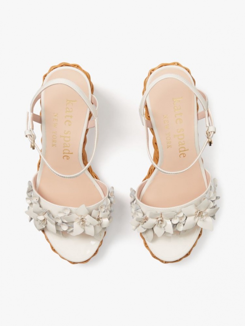 Kate Spade Fiori Platform Wedges Parchment | 9821034-JE