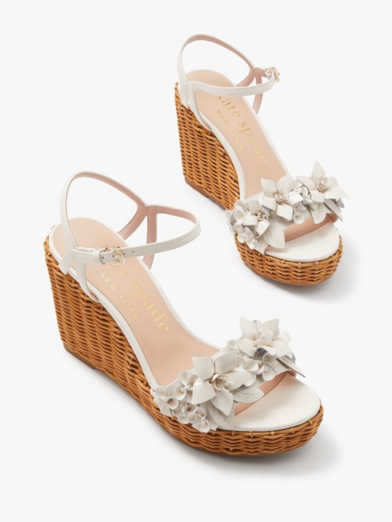Kate Spade Fiori Platform Wedges Parchment | 9821034-JE