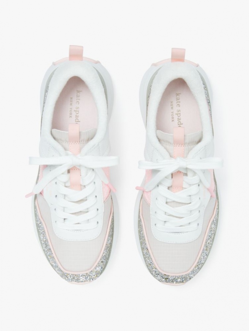 Kate Spade Flash Glitter Sneakers Silver Multicolor | 4326097-BR