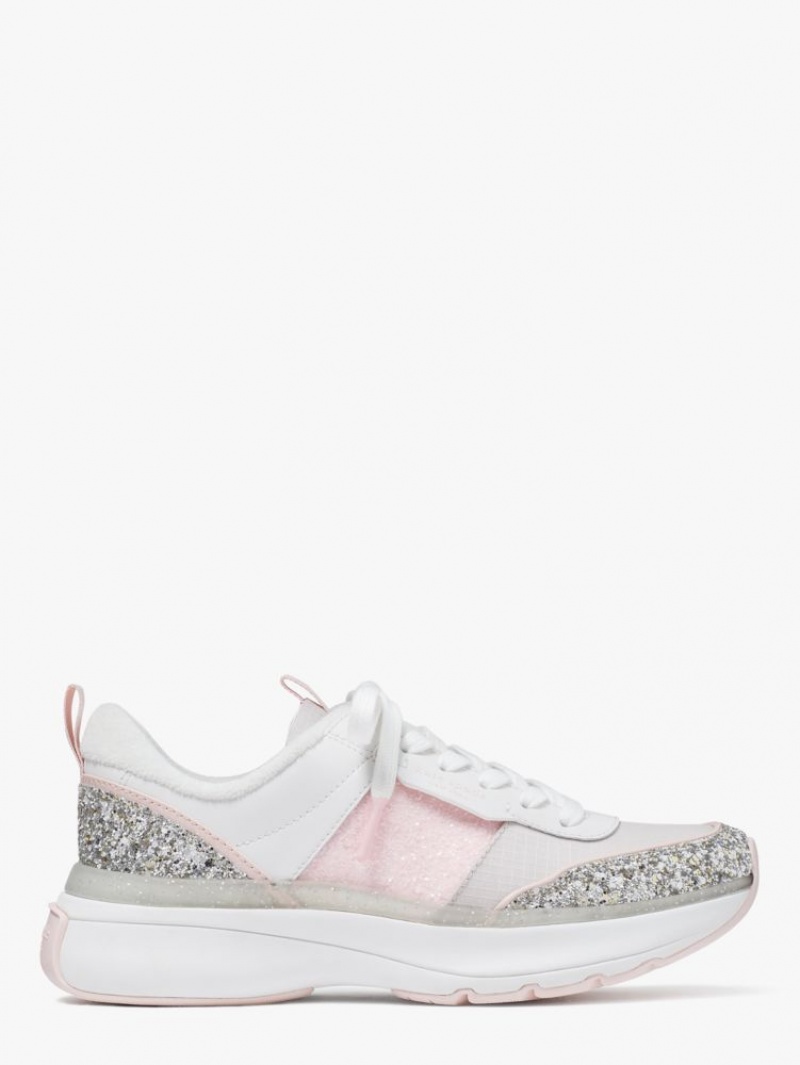 Kate Spade Flash Glitter Sneakers Silver Multicolor | 4326097-BR