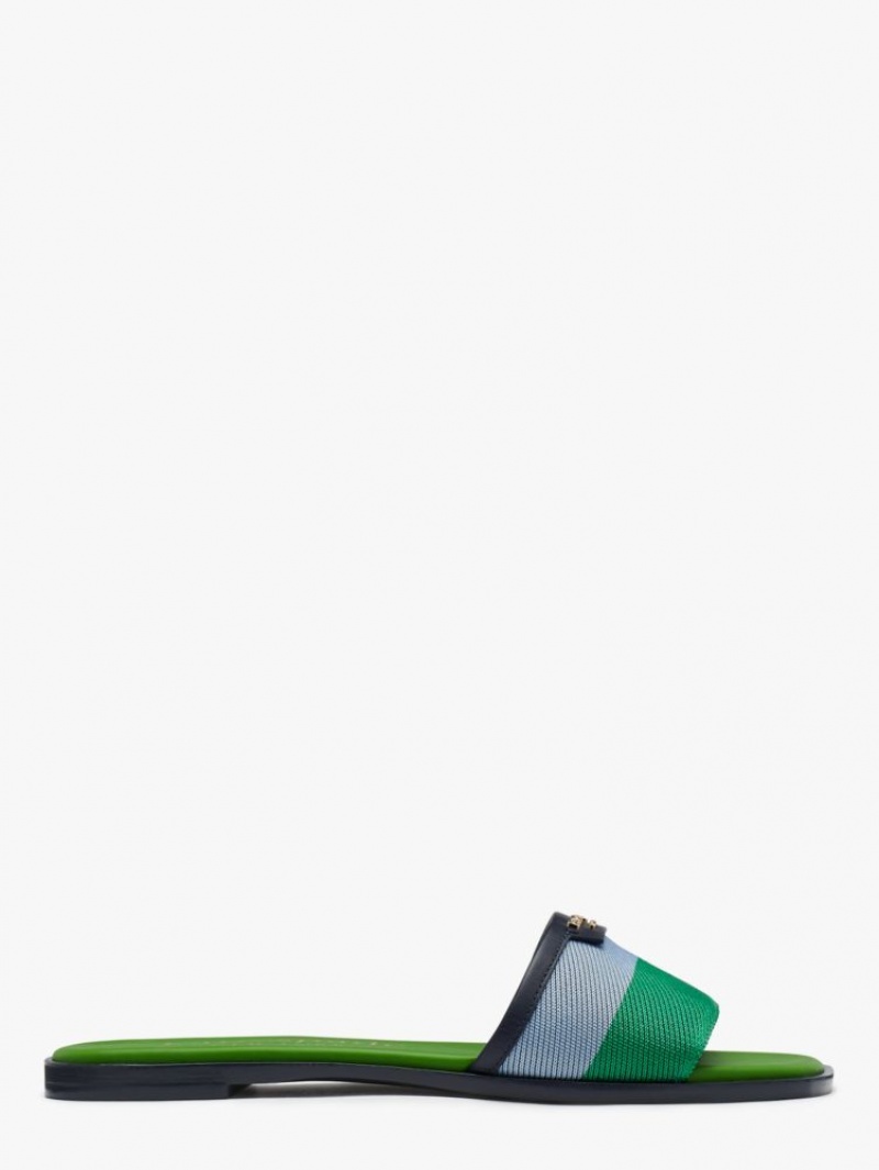 Kate Spade Flash Slide Sandals Green Blue | 4287301-VR