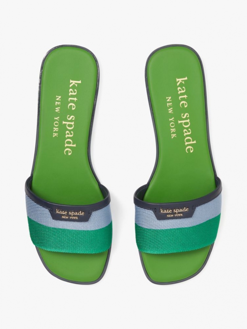 Kate Spade Flash Slide Sandals Green Blue | 4287301-VR