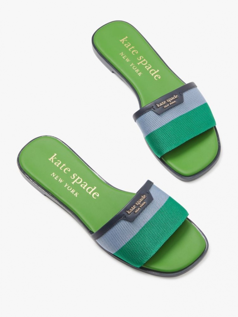 Kate Spade Flash Slide Sandals Green Blue | 4287301-VR