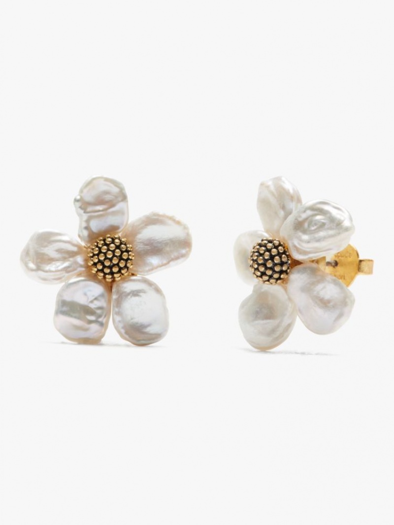 Kate Spade Floral Frenzy Studs Cream / Gold | 3287915-GM