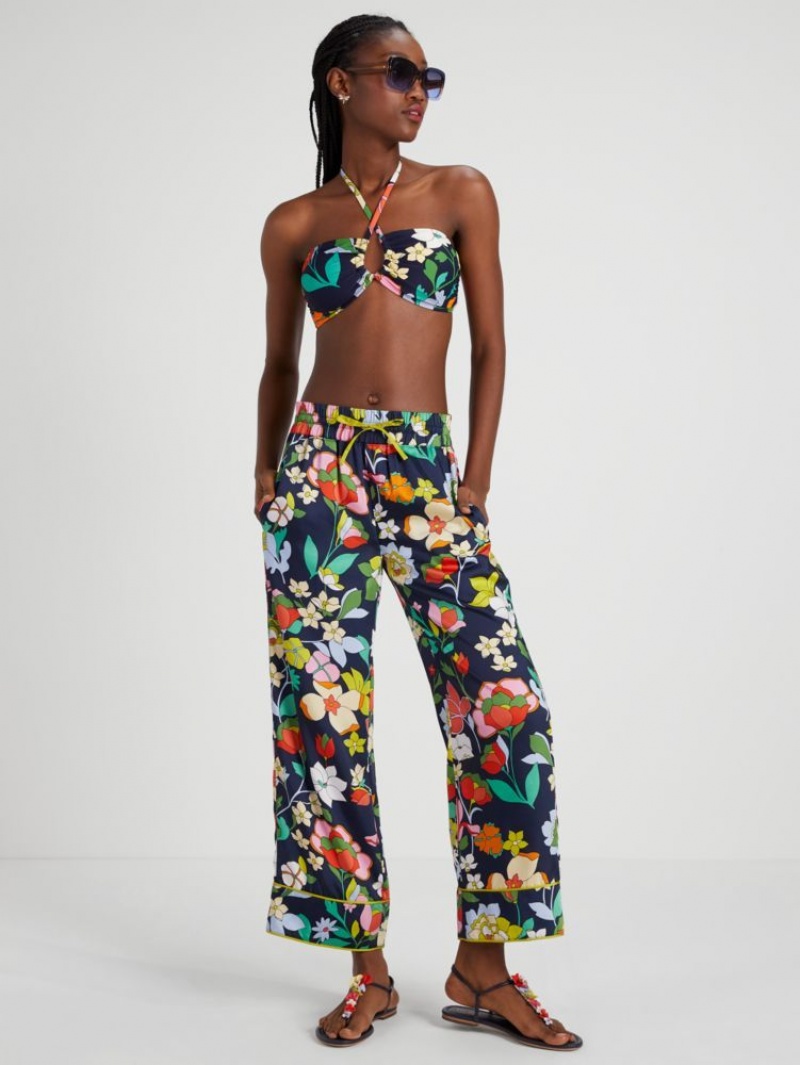 Kate Spade Flower Bed Bandeau Bikini Top Blue | 6013425-EY