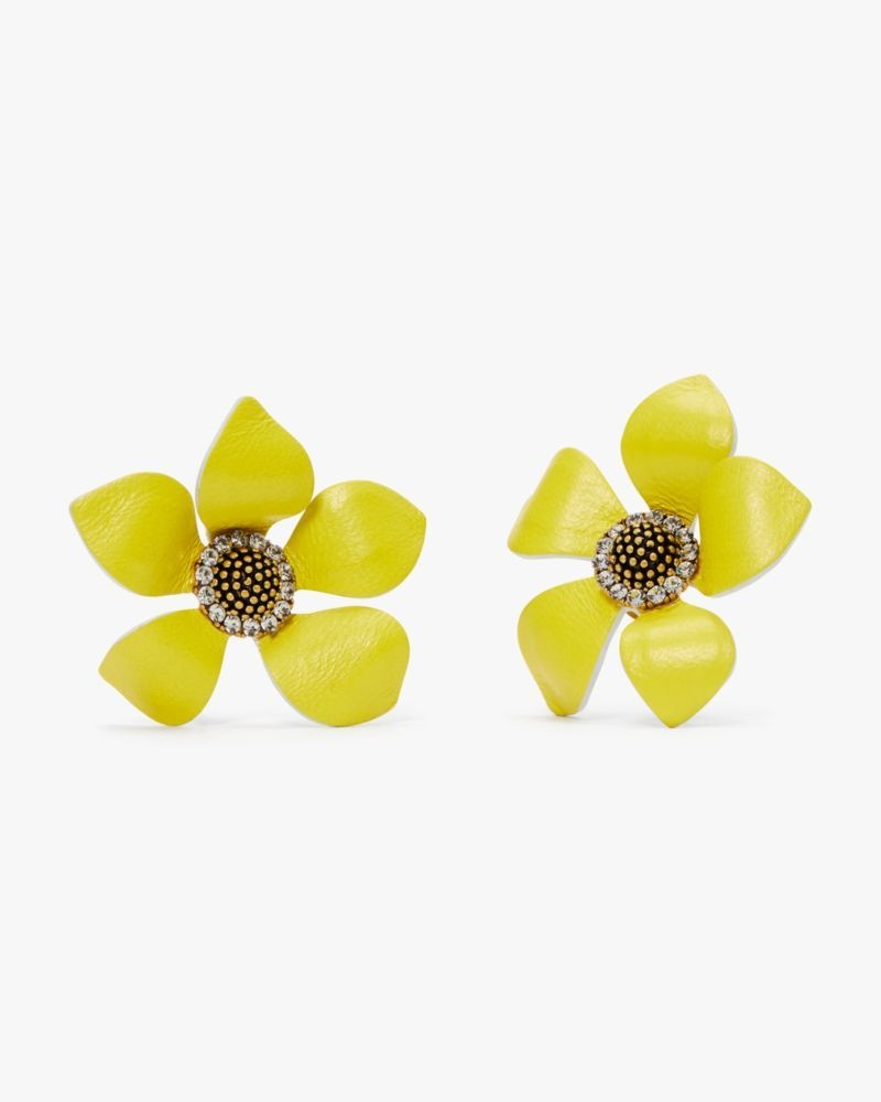 Kate Spade Flower Power Leather Studs Yellow Multicolor | 8902675-NU