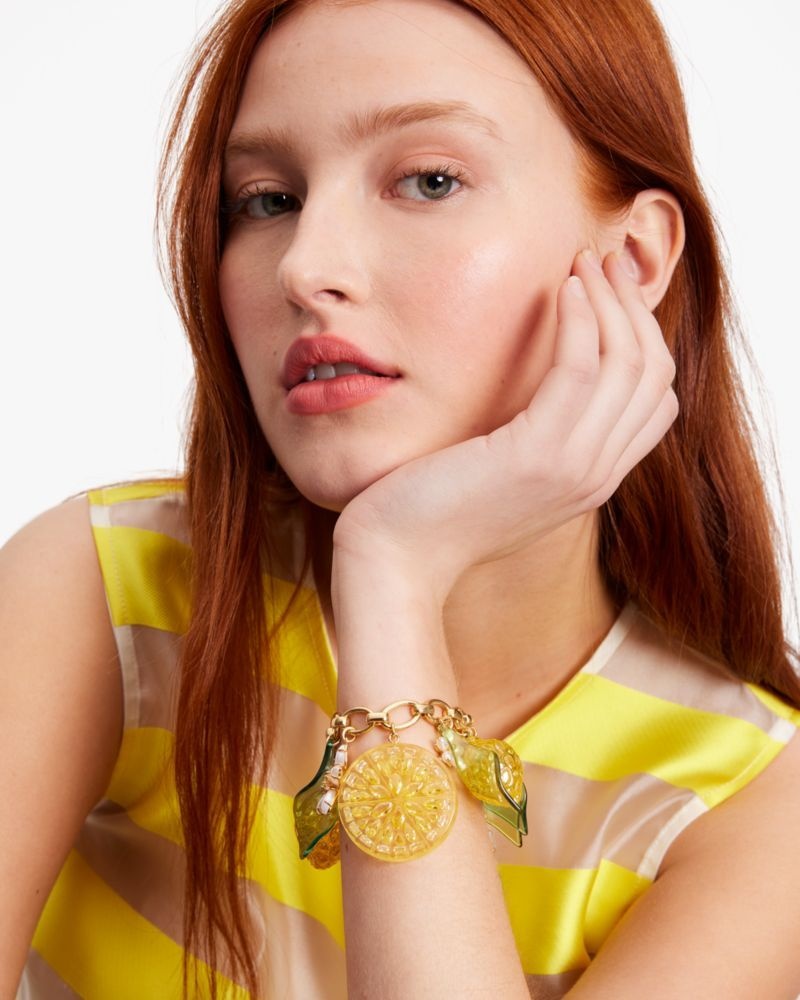 Kate Spade Fresh Squeeze Charm Bracelet Yellow Multicolor | 3729051-MN