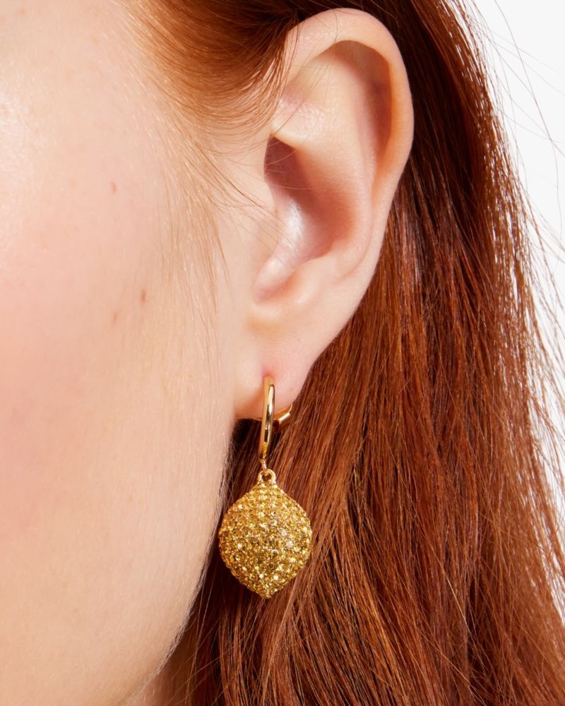 Kate Spade Fresh Squeeze Huggie Drop Earrings Yellow Multicolor | 1692538-UE