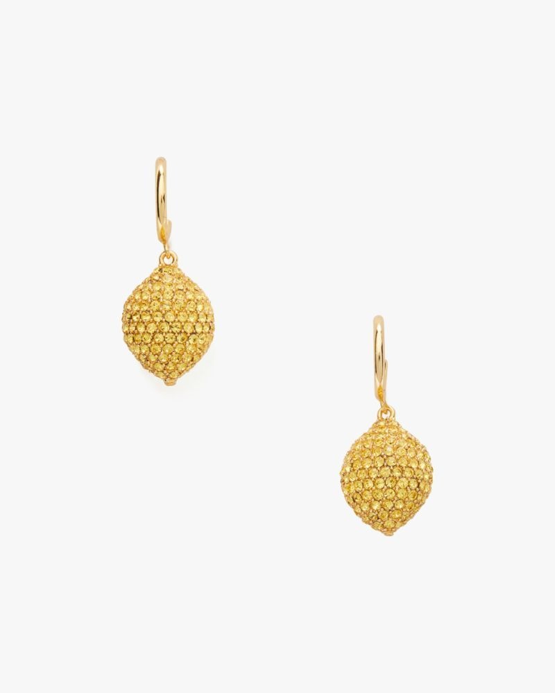 Kate Spade Fresh Squeeze Huggie Drop Earrings Yellow Multicolor | 1692538-UE