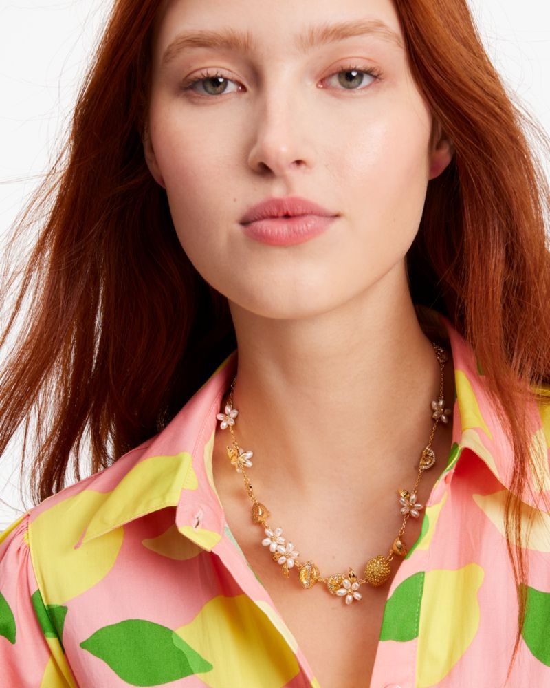 Kate Spade Fresh Squeeze Necklace Yellow Multicolor | 7819063-JD