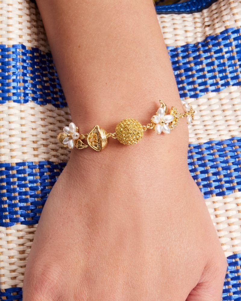Kate Spade Fresh Squeeze Scatter Line Bracelet Yellow Multicolor | 6523704-ME