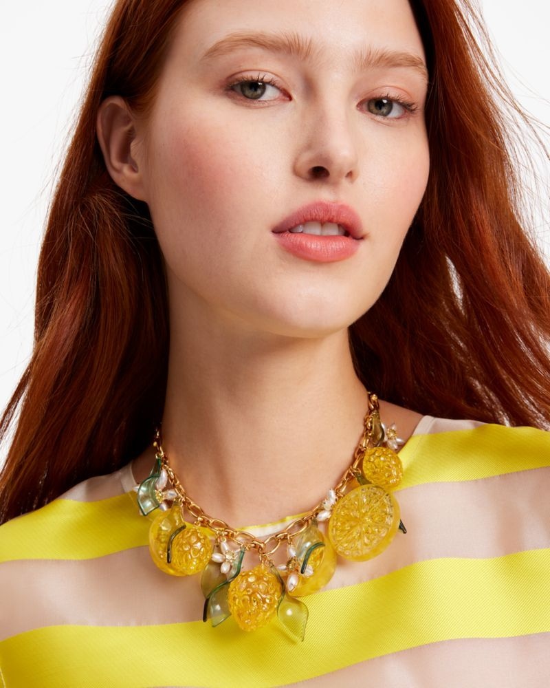 Kate Spade Fresh Squeeze Statement Necklace Yellow Multicolor | 3798514-ZY