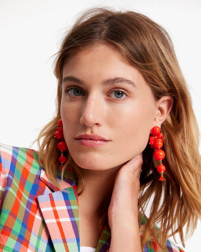 Kate Spade Freshly Picked Statement Earrings Red Multicolor | 7216840-FN