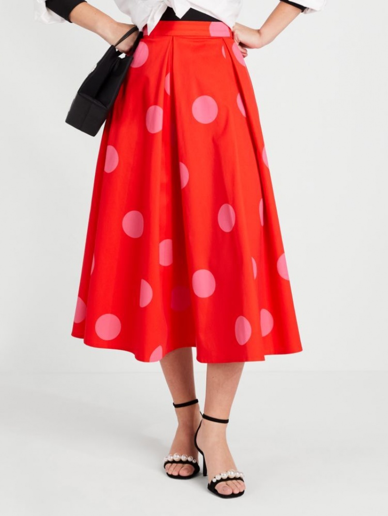 Kate Spade Giant Dot Faille Skirt Deep Red | 5301428-VY