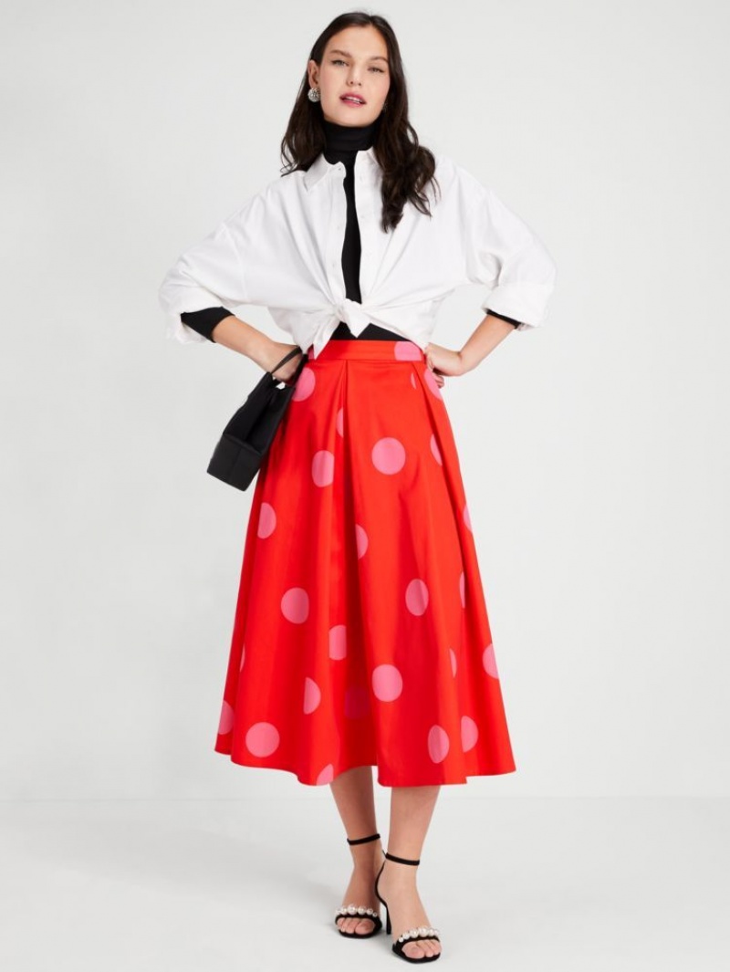 Kate Spade Giant Dot Faille Skirt Deep Red | 5301428-VY